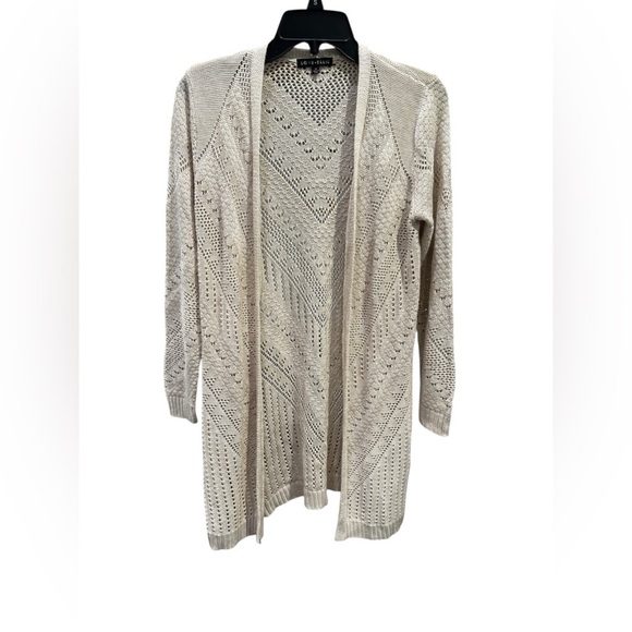 love ellie Sweaters - Women’s Love Ellie Beige Long Sleeve Long Open Cardigan: M